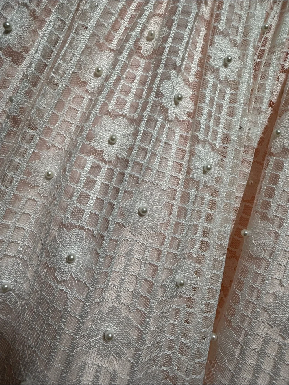 American Princess Girls Size 8 Blush Pink Lace Pearl Special Occasion Dress